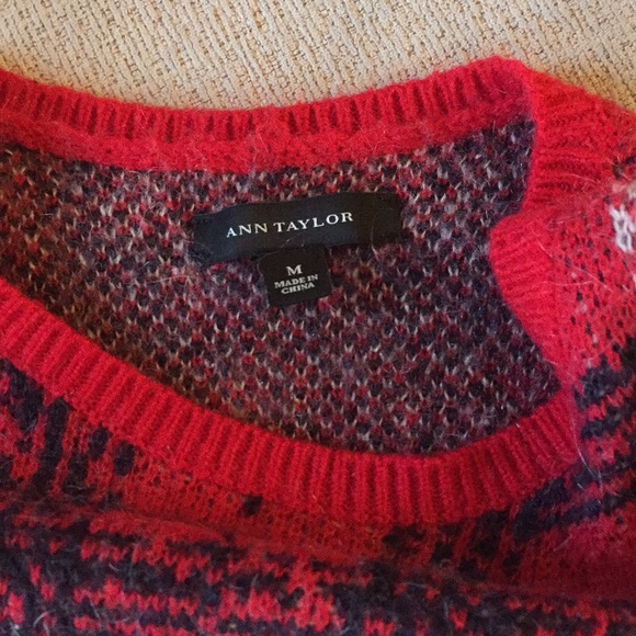 Wool plaid sweater with 3/4 sleeves - Picture 4 of 5